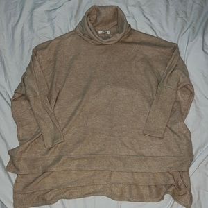 Tan poncho mock neck